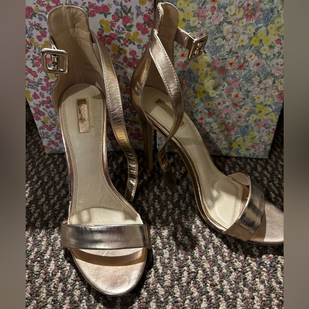 Topshop Gold Metallic Stilettos